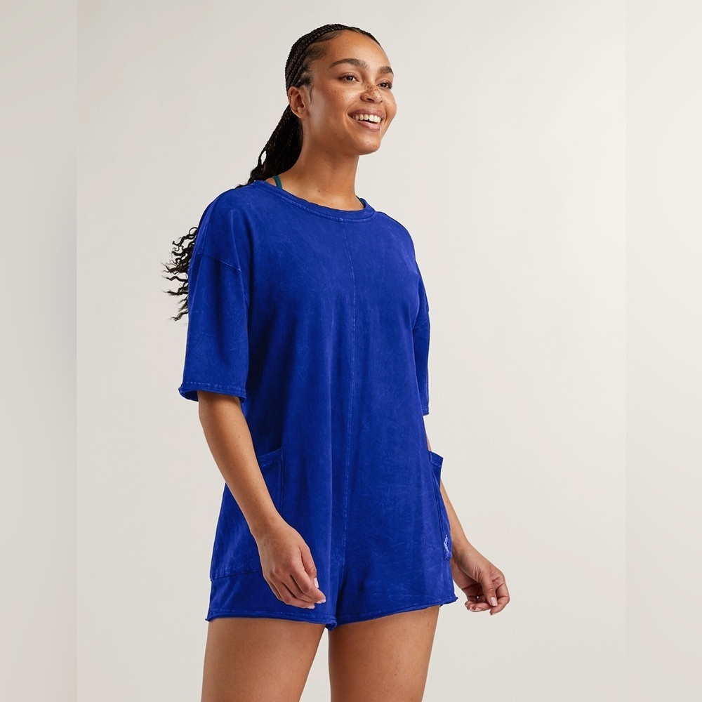 Free People Electric Blue Tee Romper